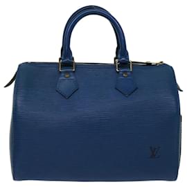 Louis Vuitton-Louis Vuitton Epi Speedy 25 Bolsa de Mão Azul Toledo M43015 Autenticação de LV 66553-Outro
