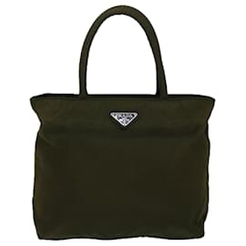 Prada-PRADA Hand Bag Nylon Khaki Auth bs12156-Khaki