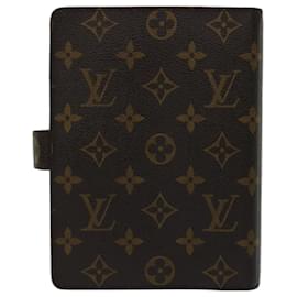 Louis Vuitton-LOUIS VUITTON Monogramm Agenda MM Tagesplaner Cover R20105 LV Auth 66416-Monogramm