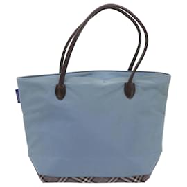 Autre Marque-Burberrys Blue Label Tote Bag Nylon Light Blue Auth ti1542-Light blue