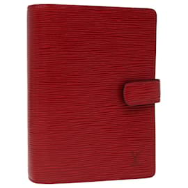 Louis Vuitton-LOUIS VUITTON Epi Agenda MM Day Planner Cover Rojo R20047 LV Auth 66326-Roja
