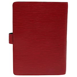 Louis Vuitton-LOUIS VUITTON Epi Agenda MM Tagesplaner Cover Rot R.20047 LV Auth 66326-Rot