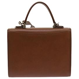 Autre Marque-Burberrys Hand Bag Leather 2way Brown Auth ep3329-Brown