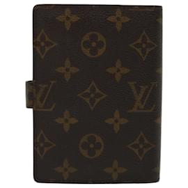 Louis Vuitton-LOUIS VUITTON Monogramm Agenda PM Tagesplaner Cover R.20005 LV Auth 66256-Monogramm