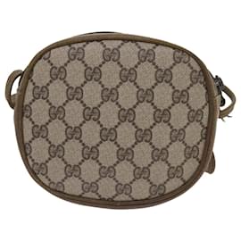 Gucci-GUCCI GG Supreme Shoulder Bag PVC Beige Auth ep3307-Beige