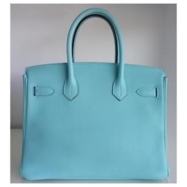 Hermès-Bolsa Hermes Birkin 30 azul atoll-Azul