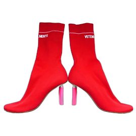 Vêtements Vetements lighter heel sock boots Red