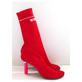 Vêtements-Vetements lighter heel sock boots-Red