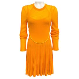 Autre Marque-Givenchy Golden Yellow Knit Dress with Slip-Yellow