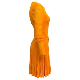 Autre Marque-Givenchy Golden Yellow Knit Dress with Slip-Yellow