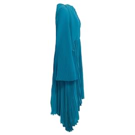 Autre Marque-Balenciaga Robe longue torsadée plissée turquoise-Bleu