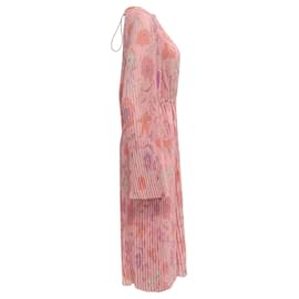 Autre Marque-Vestido midi plissado com estampa rosa Balenciaga-Rosa