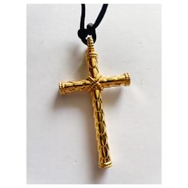 Just Cavalli-Collar con cruz de oro de Just Cavalli-Negro