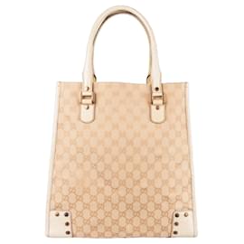 Gucci-Gucci Abbey Shopper-Tasche aus Jacquard mit GG-Monogramm-Weiß