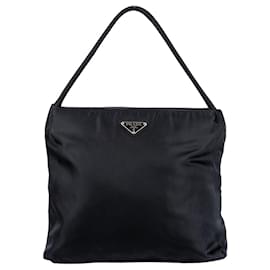 Prada-Prada Nylon Triangle Tote Bag-Black