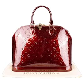 Louis Vuitton-Louis Vuitton Vernis Monogram Alma GM Handbag-Dark red