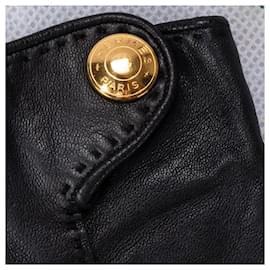 Hermès-Hermes Women Leather Golden Button Glove-Other