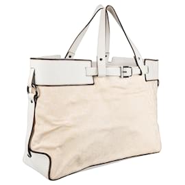 Gucci-Gucci GG Monogram Jacquard Abbey Belt Shopper Bag-White