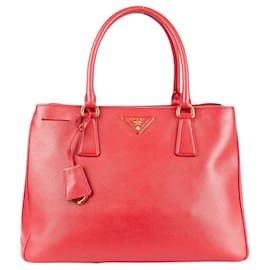 Prada-Prada Red Saffiano Leather Galleria Handbag-Red