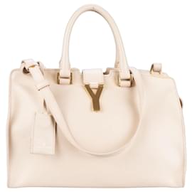 Autre Marque-Saint Laurent Cabas Leather Handbag-Beige