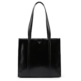 Prada-PRADA Totes Pelle verniciata Riedizione nera 1995-Nero