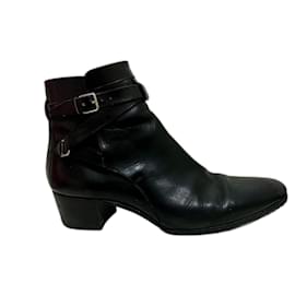 Saint Laurent-Blake jodhpur ankle boots from calf leather-Black,Silver hardware