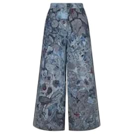 Dior-Pantalones anchos con logo de Christian Dior-Azul