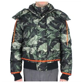 Alexander McQueen Short Down Jacket Orange Dark green