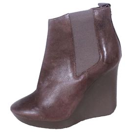 Jimmy Choo Botins de couro de bezerro Britannia Marrom