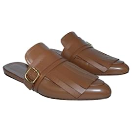 Marni-Soft Leather Mules-Brown
