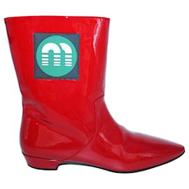 Miu Miu-Red Patent Leather Boots-Red
