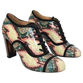 Dries Van Noten-Colorful Snakeskin Lace-Up Boots-Other