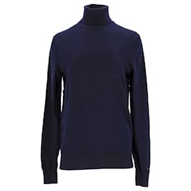 Tommy Hilfiger-Jersey de lana de lujo con cuello vuelto para hombre-Azul