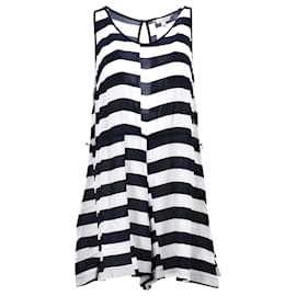 Tommy Hilfiger-Tommy Hilfiger Womens Mixed Stripe Viscose Playsuit in Blue Viscose-Blue