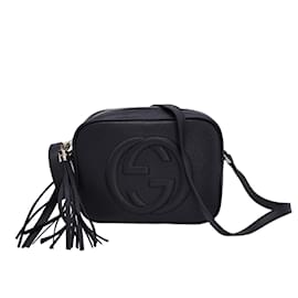 Gucci-Gucci Small Soho Disco Crossbody Bag in Black Leather-Black