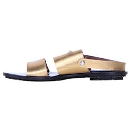Marni-Gold leather sandals-Golden,Metallic