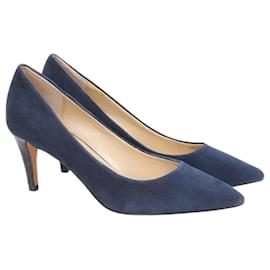 Diane Von Furstenberg-Zapatos de ante azul marino-Azul,Azul marino