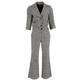 Blazer e calças xadrez Joseph Houndstooth em lã virgem multicolorida Branco