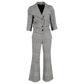 Joseph-Joseph Houndstooth Check Blazer and Trousers in Multicolor Virgin Wool-White