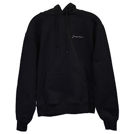 Jacquemus Le Sweat Brode Sudadera con capucha de algodón negro Negro