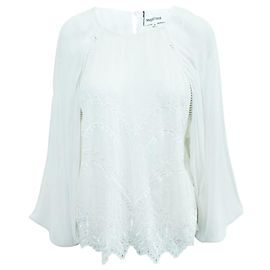 Magali Pascal Ivory Laser Cut Blouse White Cream