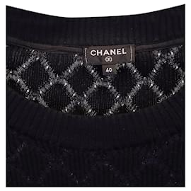 Chanel-Chanel CC Sweatshirt in Navy Blue Cotton-Blue,Navy blue