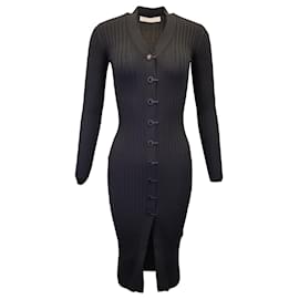 Autre Marque-Dion Lee Latch Hook Cardigan Dress in Black Viscose -Black