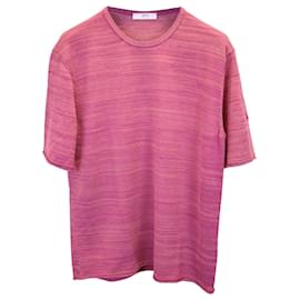 Autre Marque-Mr. P Striped T-shirt in Burgundy Cotton-Red,Dark red
