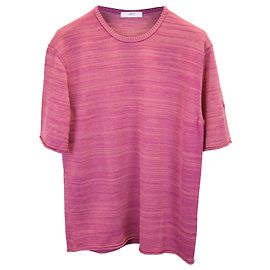 Autre Marque Señor. Camiseta de rayas P de algodón burdeos Roja Burdeos