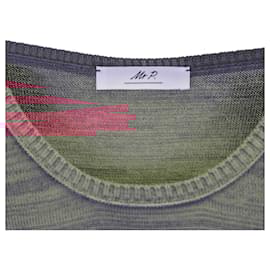 Autre Marque-Mr. P Striped T-shirt in Burgundy Cotton-Red,Dark red