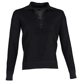 Polo a maniche lunghe Tom Ford in poliammide nera Nero