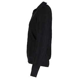 Tom Ford-Tom Ford Long-Sleeve Polo Shirt in Black Polyamide-Black