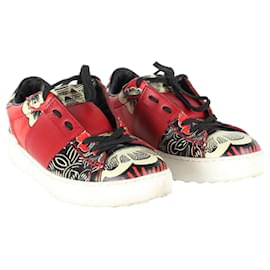 Valentino-Red Printed Sneakers-Red
