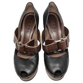 Marni-Peep Toe Strap Sandals-Black